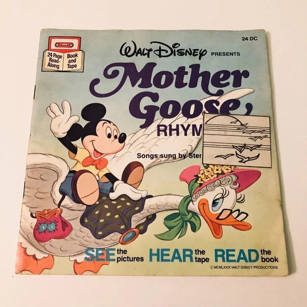 Vintage 1979 Mother Goose Rhymes Disney Read Along Book Only No Tape